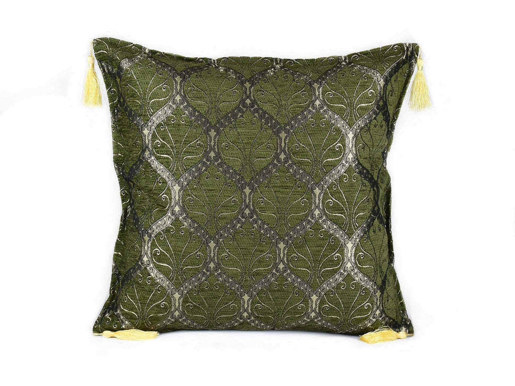 Turkish Cushion Cover Traditional Olive Green Textile Sydney Grand Bazaar 