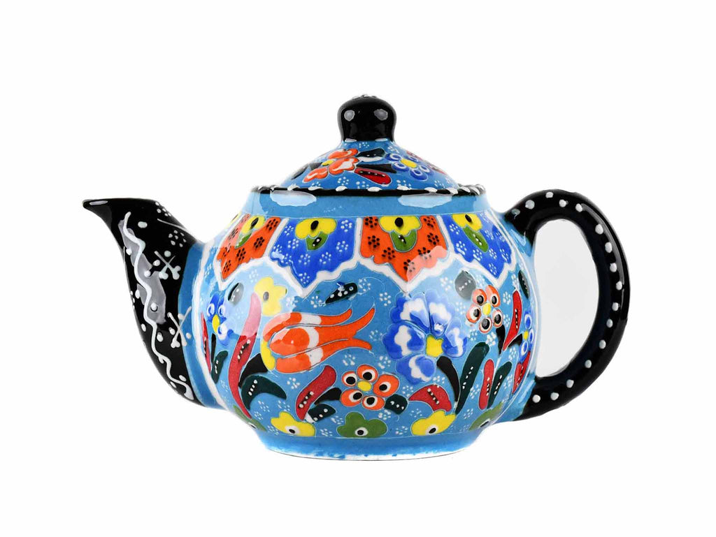 Turkish Decorative Teapot Small Flower Collection Light Blue Ceramic Sydney Grand Bazaar 