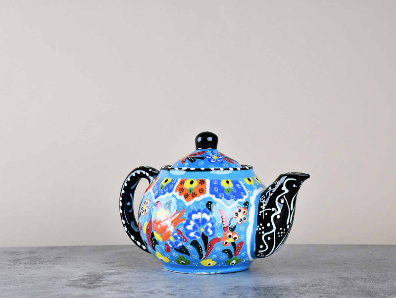 Turkish Decorative Teapot Small Flower Collection Light Blue Ceramic Sydney Grand Bazaar 