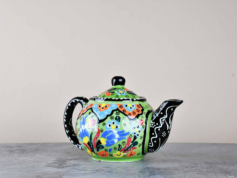 Turkish Decorative Teapot Small Flower Collection Light Green Ceramic Sydney Grand Bazaar 