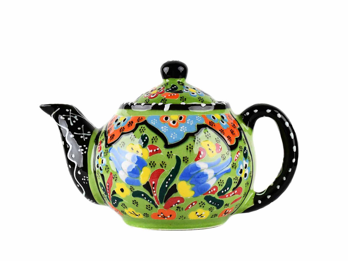Turkish Decorative Teapot Small Flower Collection Light Green Ceramic Sydney Grand Bazaar 
