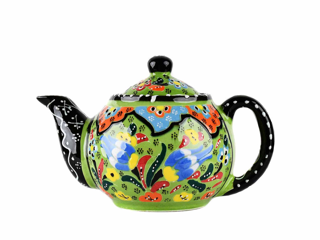 Turkish Decorative Teapot Small Flower Collection Light Green Ceramic Sydney Grand Bazaar 