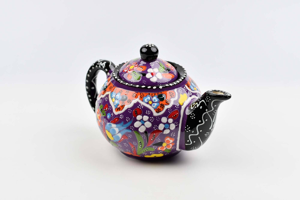 Turkish Decorative Teapot Small Flower Collection Purple 2 Ceramic Sydney Grand Bazaar 