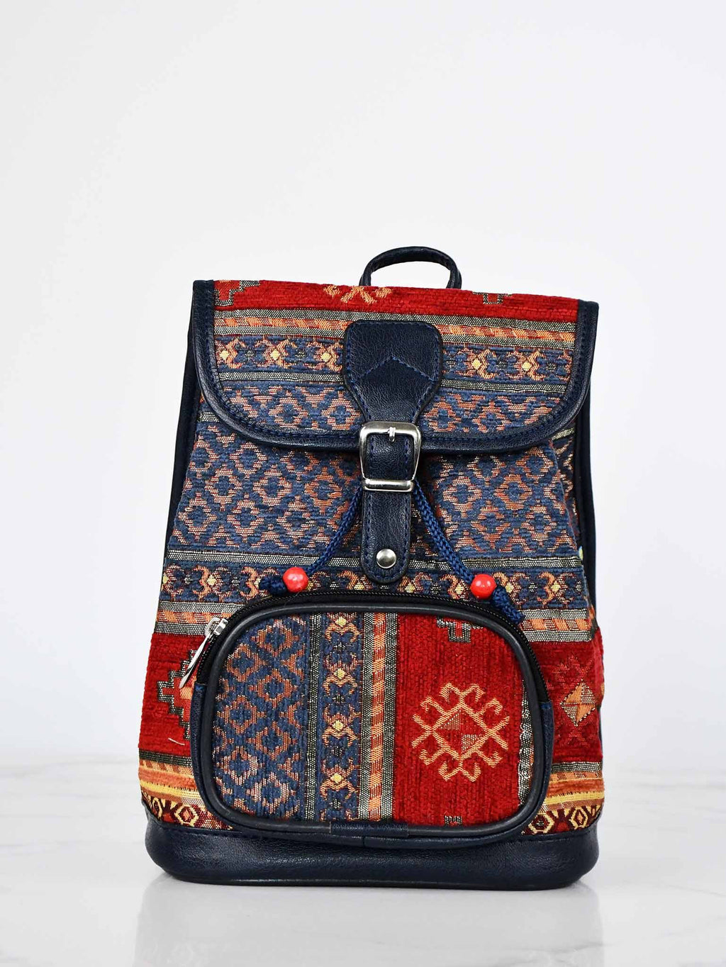 Turkish Handbag Backpack Aztec Blue Red Textile Sydney Grand Bazaar 