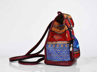 Turkish Handbag Backpack Aztec Bright Blue Red Textile Sydney Grand Bazaar 