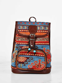 Turkish Handbag Backpack Aztec Light Blue Rusty Textile Sydney Grand Bazaar 