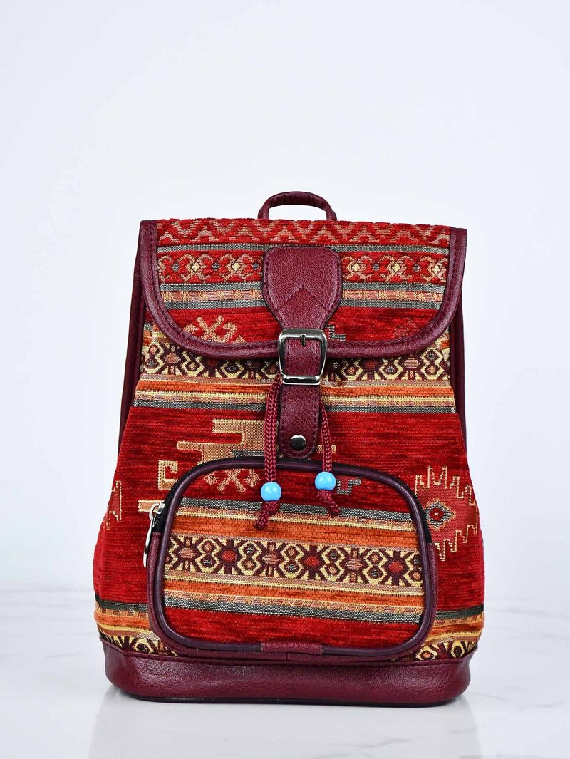 Turkish Handbag Backpack Aztec Red Textile Sydney Grand Bazaar 
