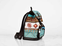 Turkish Handbag Backpack Aztec Turquoise White Textile Sydney Grand Bazaar 