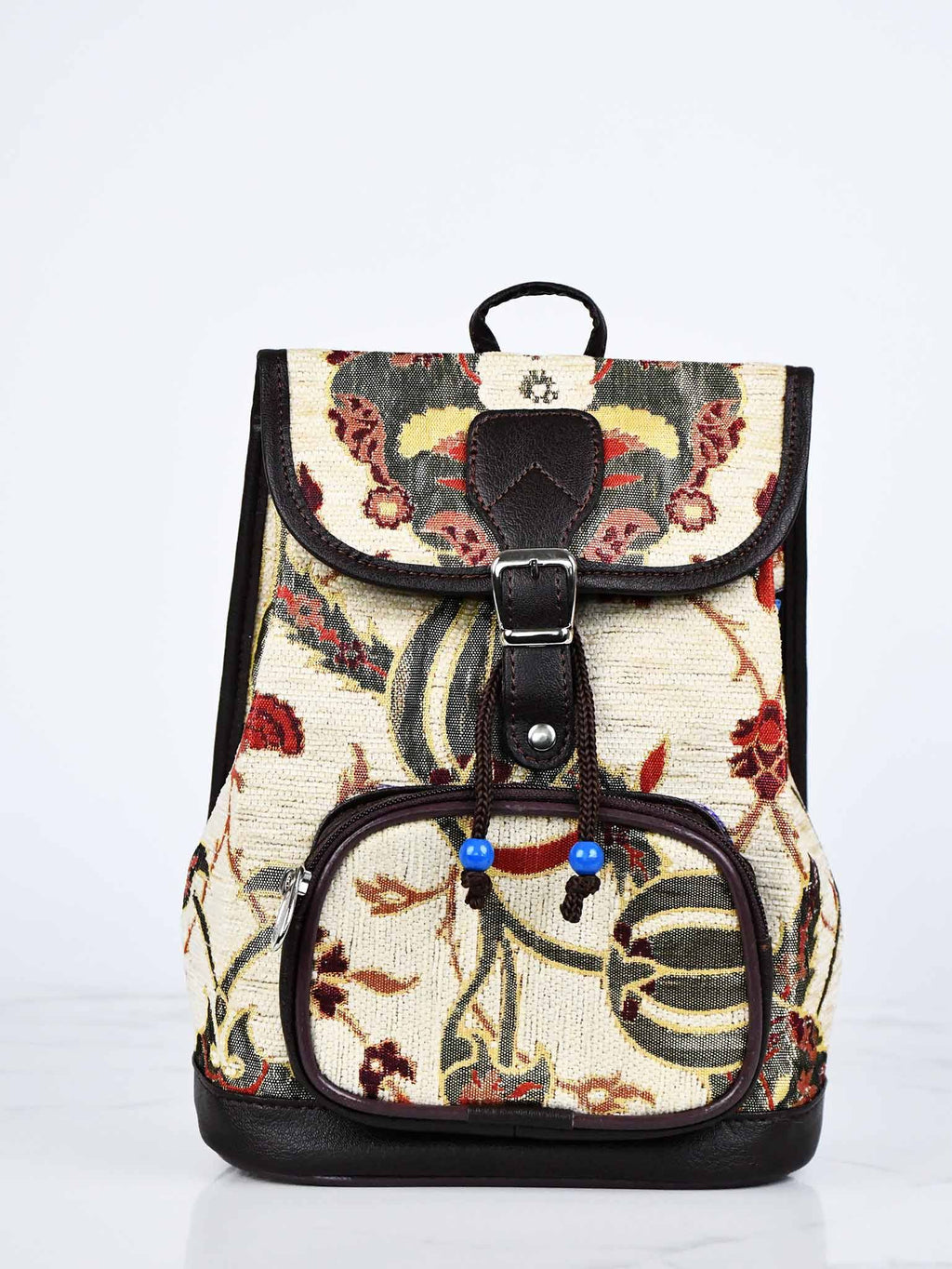 Turkish Handbag Backpack Flower Beige Textile Sydney Grand Bazaar 