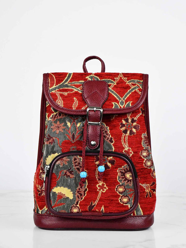 Turkish Handbag Backpack Flower Red Textile Sydney Grand Bazaar 