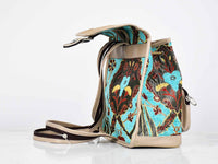 Turkish Handbag Backpack Flower Turquoise Textile Sydney Grand Bazaar 