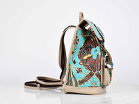 Turkish Handbag Backpack Flower Turquoise Textile Sydney Grand Bazaar 