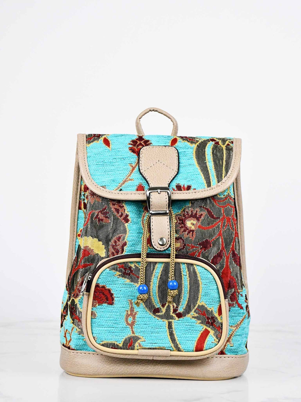 Turkish Handbag Backpack Flower Turquoise Textile Sydney Grand Bazaar 