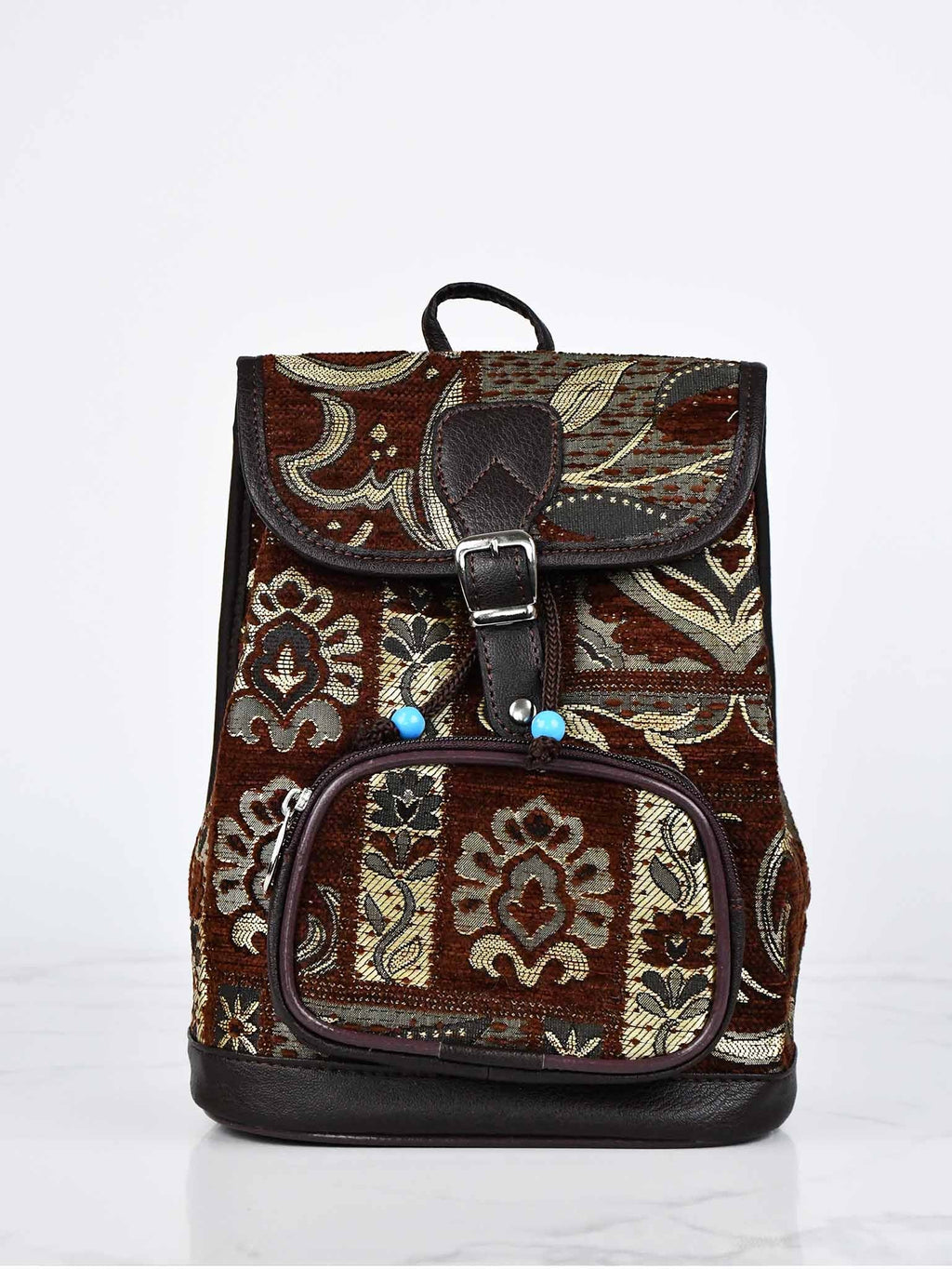 Turkish Handbag Backpack Patchwork Design Brown Textile Sydney Grand Bazaar 