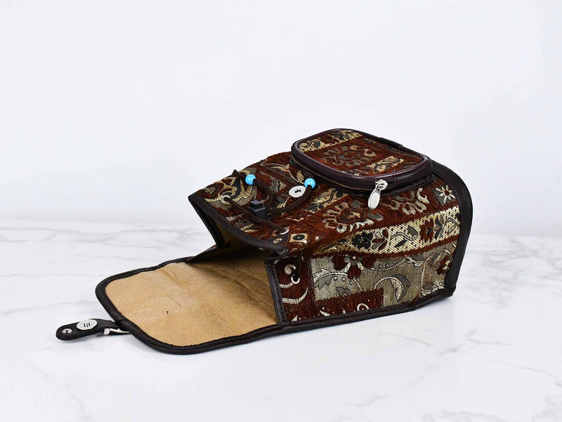 Turkish Handbag Backpack Patchwork Design Brown Textile Sydney Grand Bazaar 