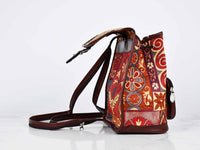 Turkish Handbag Backpack Patchwork Design Red Rusty Textile Sydney Grand Bazaar 