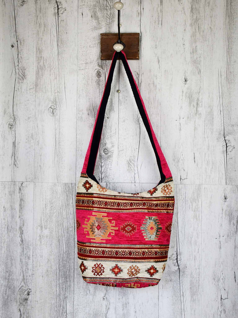 Turkish Handbag Shoulder Aztec Hot Pink Textile Sydney Grand Bazaar 