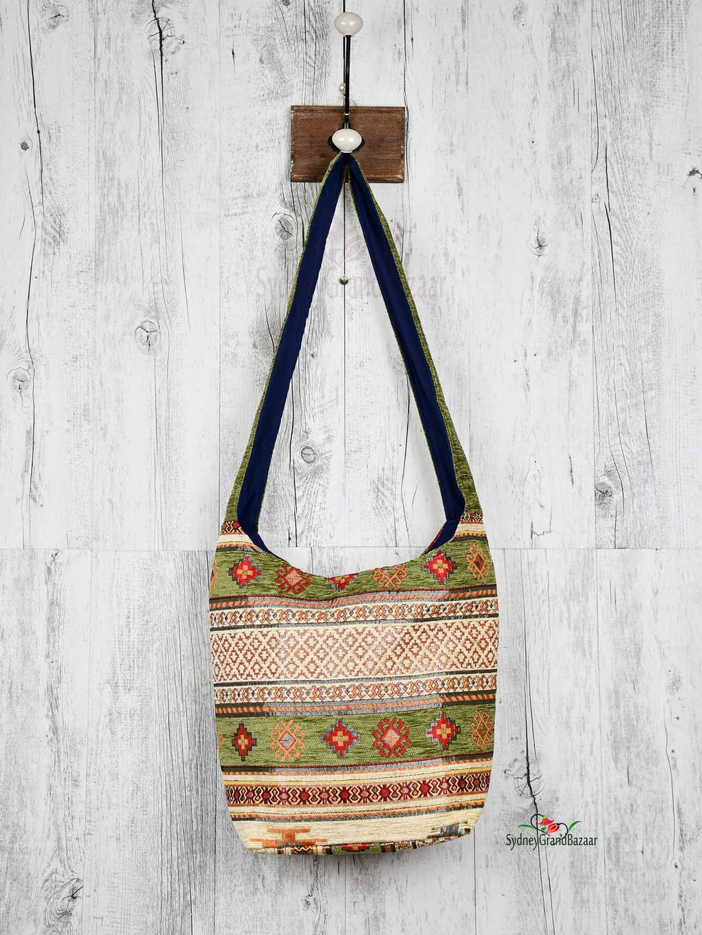 Turkish Handbag Shoulder Aztec Light Green Beige Textile Sydney Grand Bazaar 