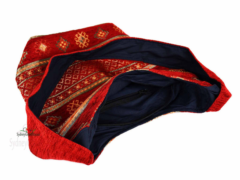 Turkish Handbag Shoulder Aztec Red Textile Sydney Grand Bazaar 