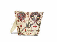 Turkish Handbag Shoulder Flower Beige Textile Sydney Grand Bazaar 