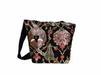 Turkish Handbag Shoulder Flower Black Textile Sydney Grand Bazaar 