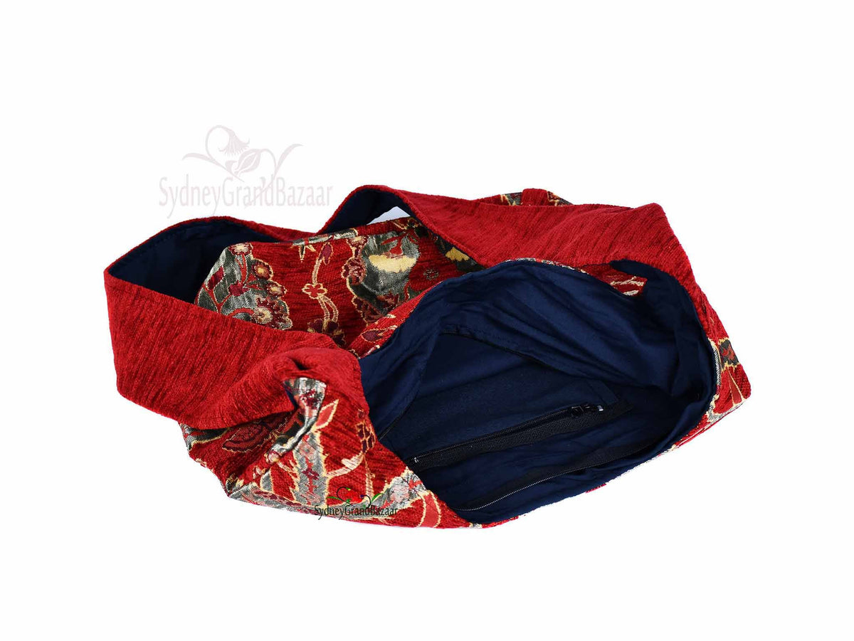 Turkish Handbag Shoulder Flower Red Textile Sydney Grand Bazaar 
