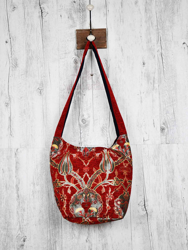 Turkish Handbag Shoulder Flower Red Textile Sydney Grand Bazaar 
