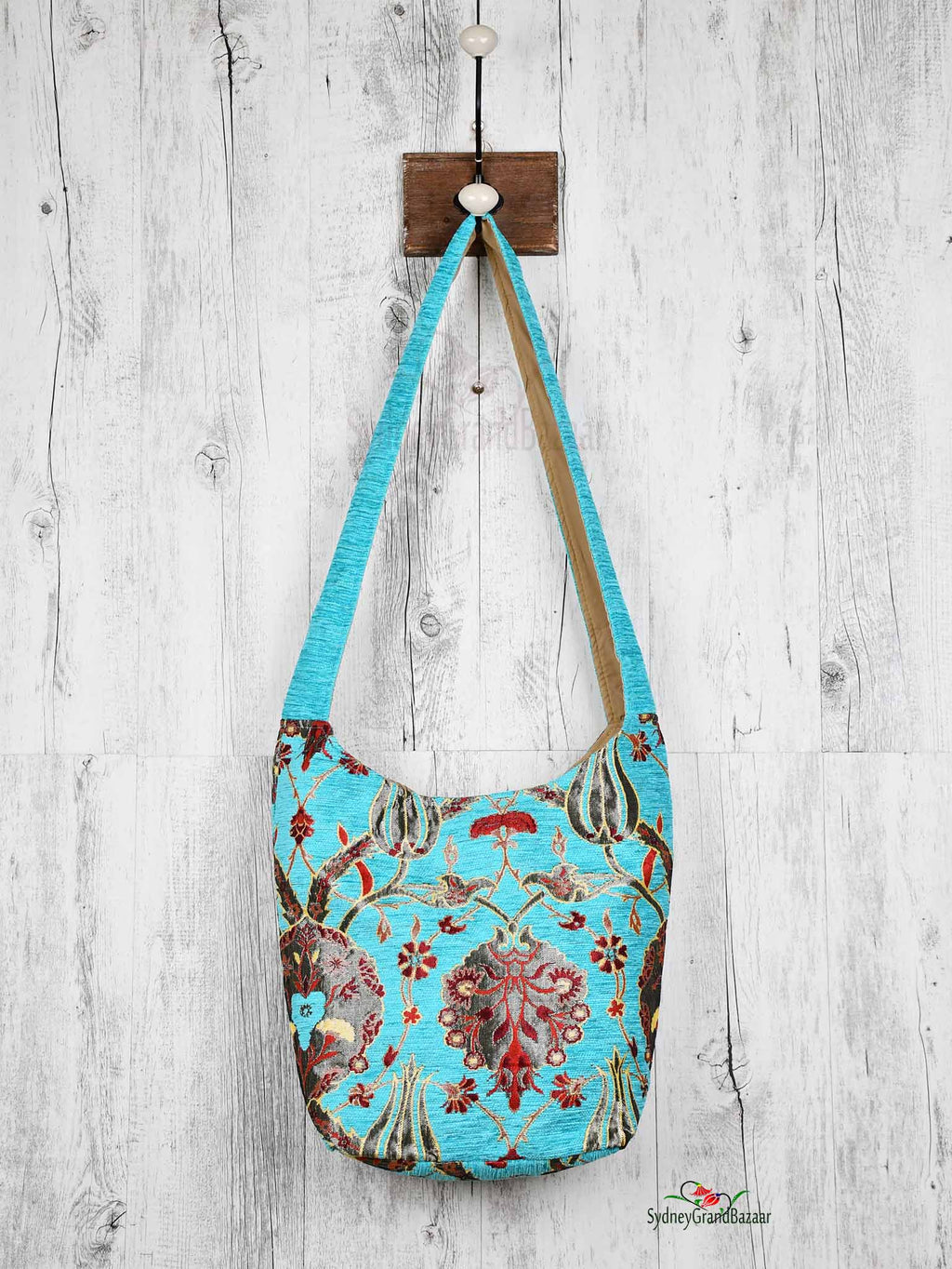 Turkish Handbag Shoulder Flower Turquoise Textile Sydney Grand Bazaar 