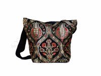 Turkish Handbag Shoulder Tulip Carnation Black Textile Sydney Grand Bazaar 