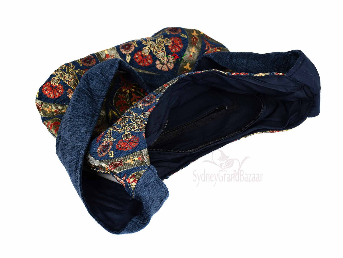 Turkish Handbag Shoulder Tulip Carnation Blue Textile Sydney Grand Bazaar 