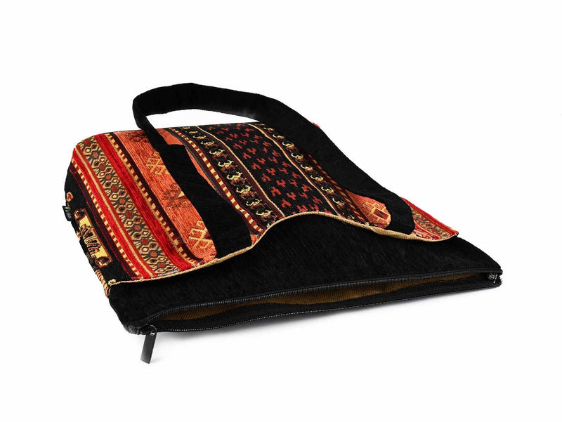 Turkish Handbag Tote Aztec Black Rusty Textile Sydney Grand Bazaar 