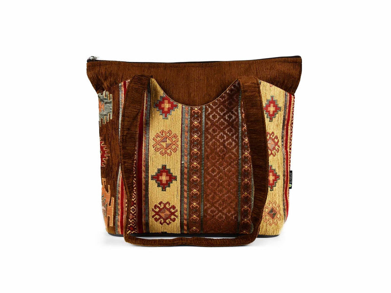Turkish Handbag Tote Aztec Brown Textile Sydney Grand Bazaar 