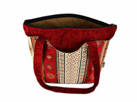 Turkish Handbag Tote Aztec Red Beige Textile Sydney Grand Bazaar 