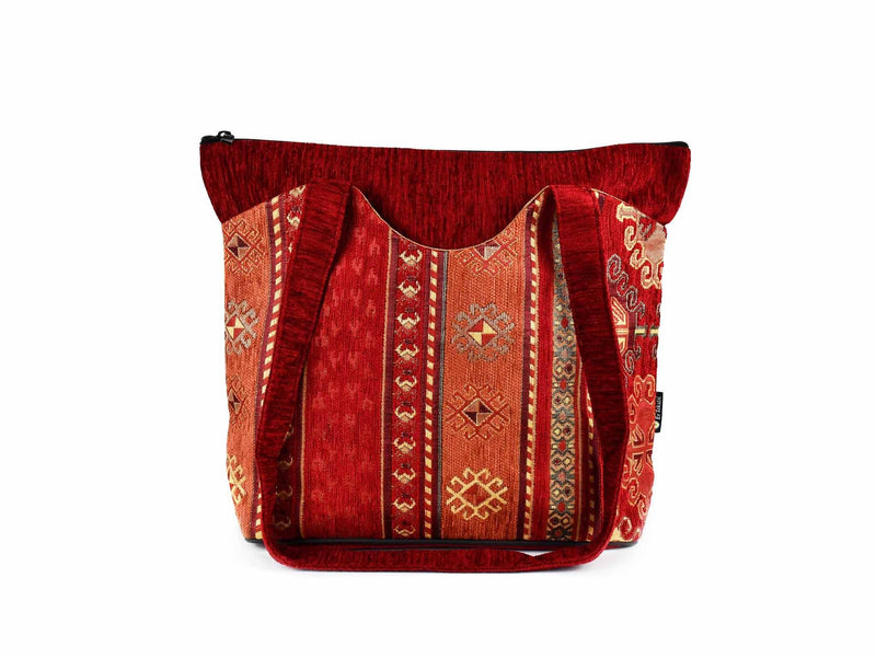 Turkish Handbag Tote Aztec Red Rusty Textile Sydney Grand Bazaar 