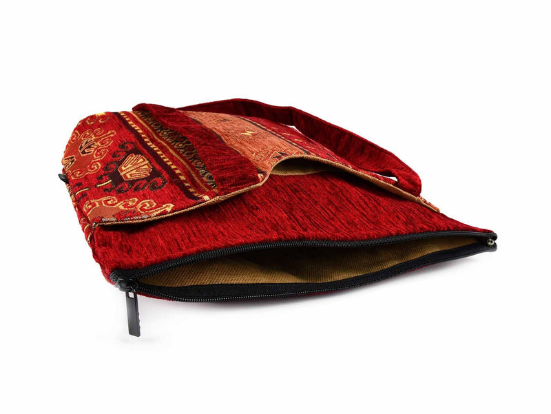 Turkish Handbag Tote Aztec Red Rusty Textile Sydney Grand Bazaar 