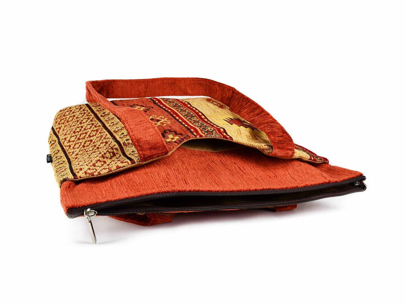 Turkish Handbag Tote Aztec Rusty Orange Textile Sydney Grand Bazaar 