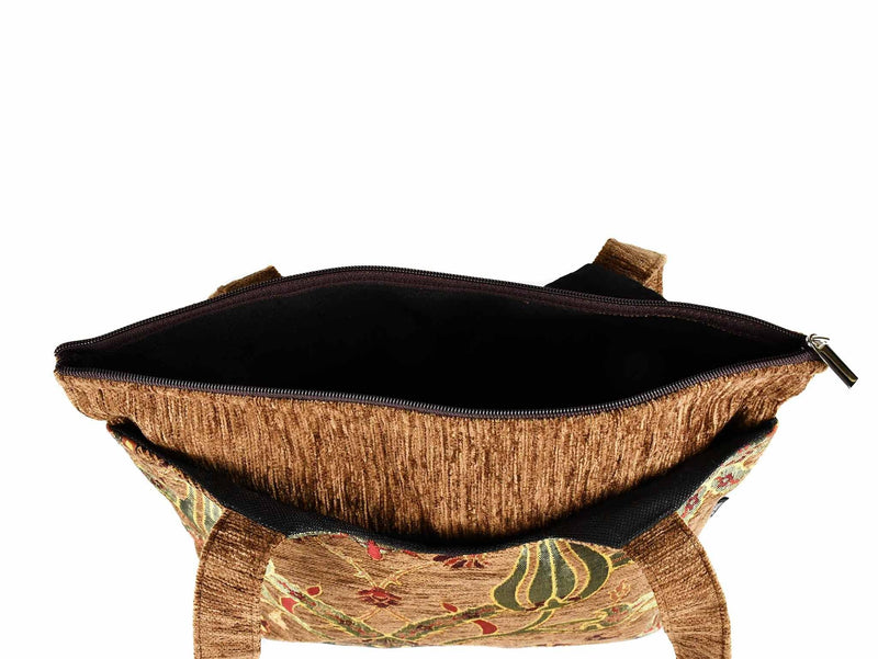 Turkish Handbag Tote Flower Brown Textile Sydney Grand Bazaar 