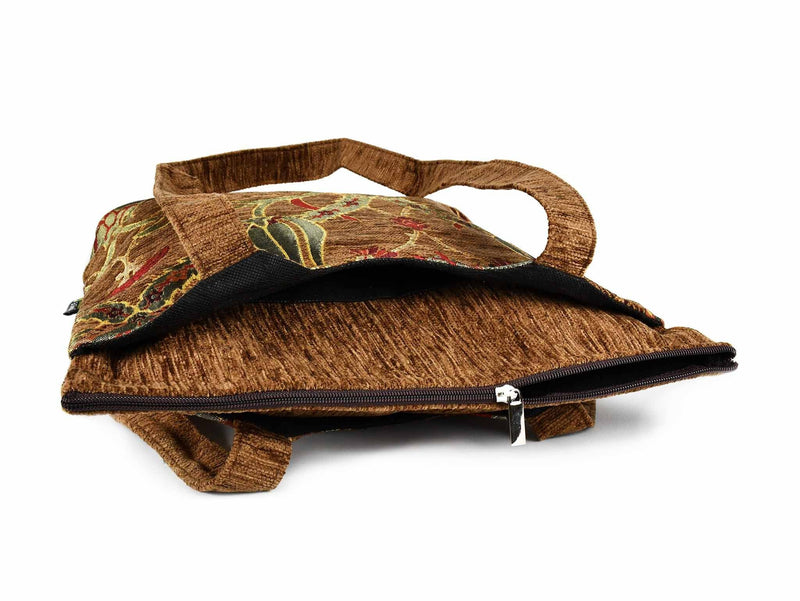 Turkish Handbag Tote Flower Brown Textile Sydney Grand Bazaar 