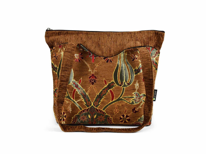 Turkish Handbag Tote Flower Brown Textile Sydney Grand Bazaar 