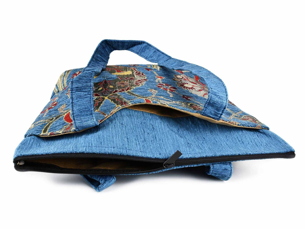 Turkish Handbag Tote Flower Light Blue Textile Sydney Grand Bazaar 