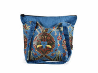 Turkish Handbag Tote Flower Light Blue Textile Sydney Grand Bazaar 