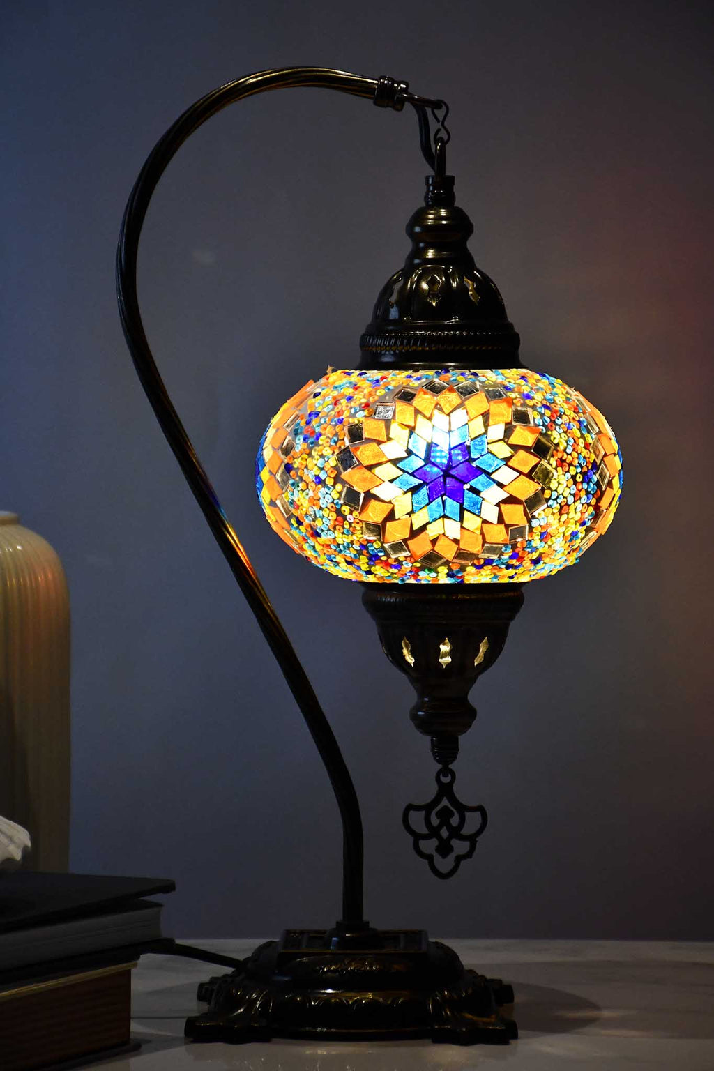 Turkish Lamp Beads Star Orange Blue Lighting Sydney Grand Bazaar 