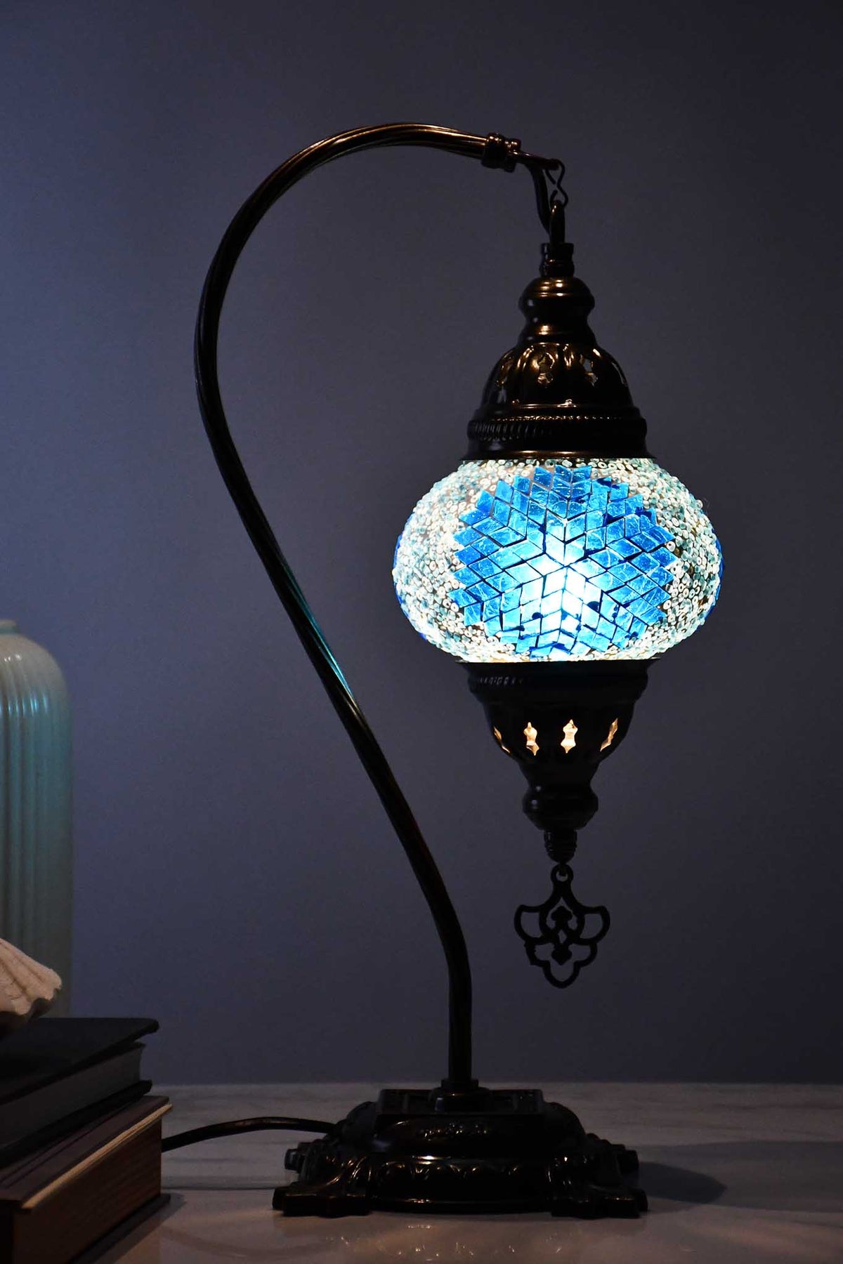 Turkish Lamp Hanging Aqua Star Beads Lighting Sydney Grand Bazaar 