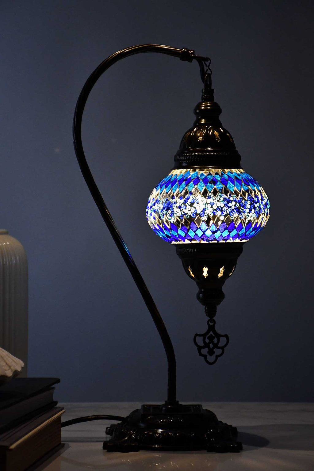 Turkish Lamp Hanging Blue Diamond Beads Lighting Sydney Grand Bazaar 