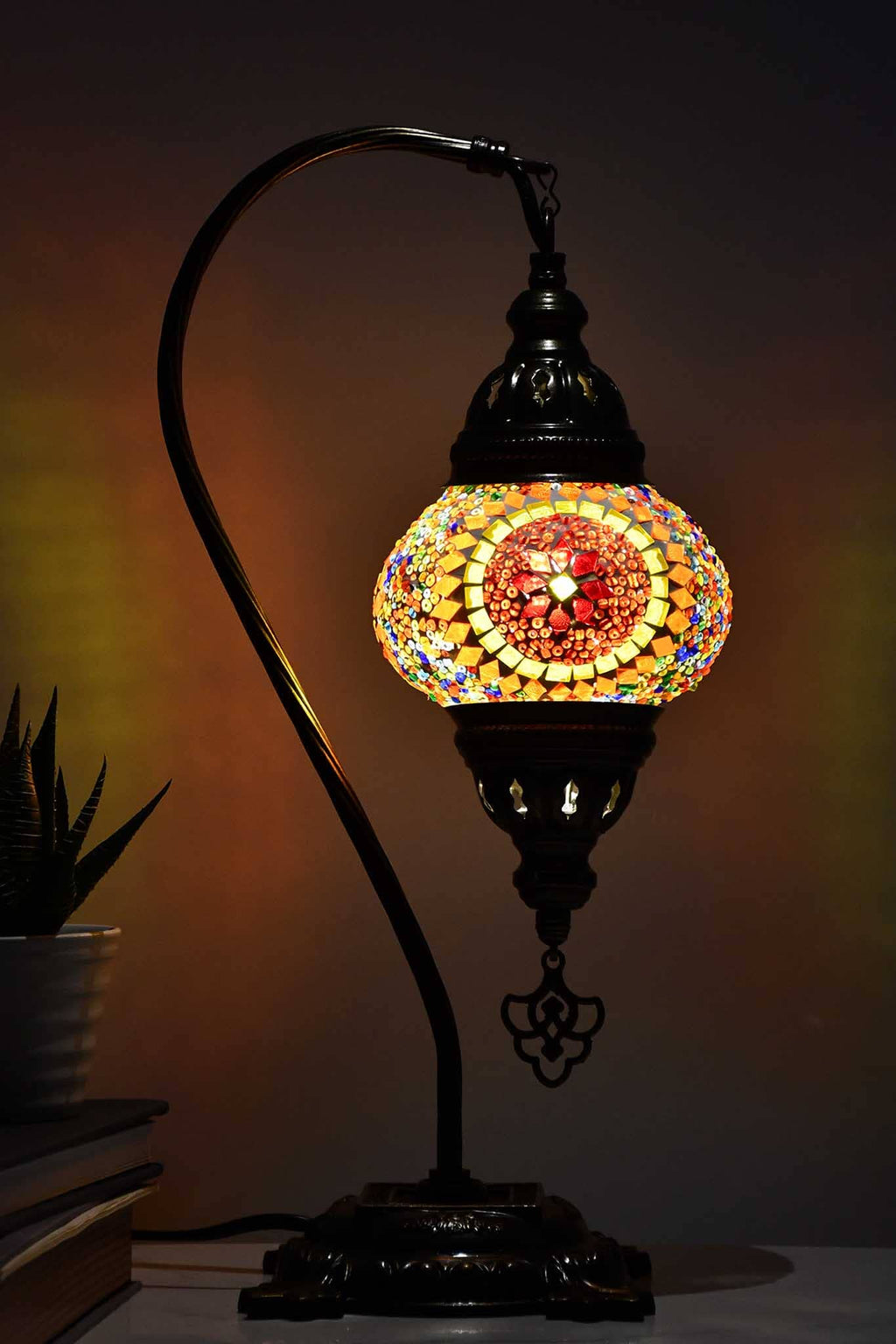 Turkish Lamp Hanging Colourful beads Star Orange Red Lighting Sydney Grand Bazaar 