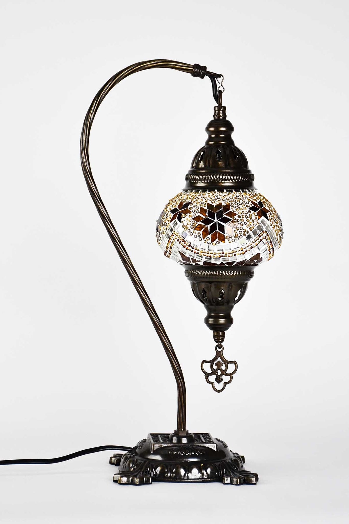 Turkish Lamp Hanging Golden Brown Exclusive Star Beads Lighting Sydney Grand Bazaar 