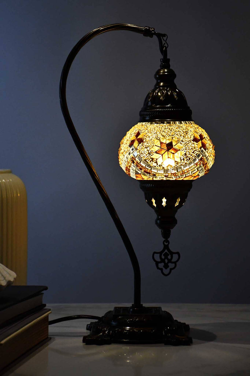 Turkish Lamp Hanging Golden Brown Exclusive Star Beads Lighting Sydney Grand Bazaar 