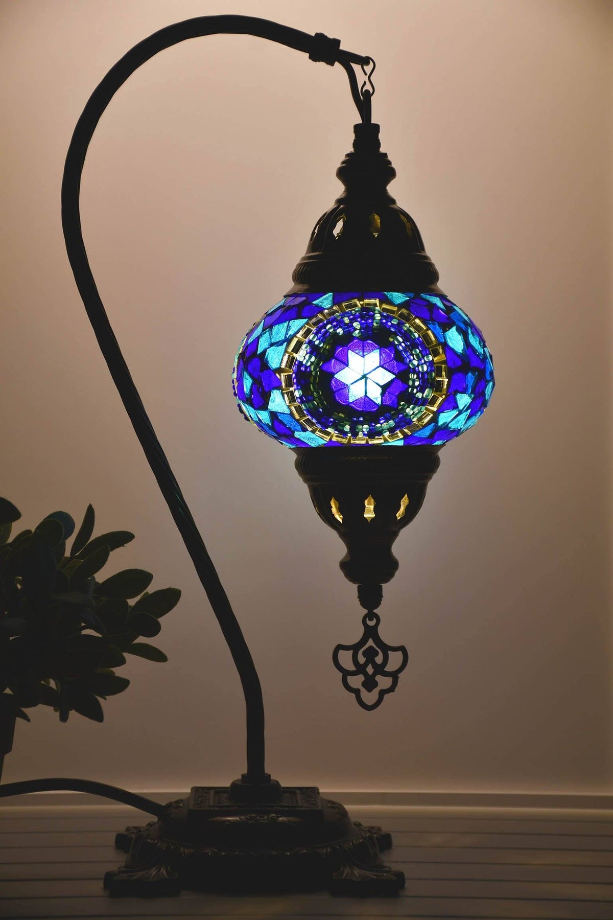 Turkish Lamp Hanging Mosaic Blue Round Star Lighting Sydney Grand Bazaar 