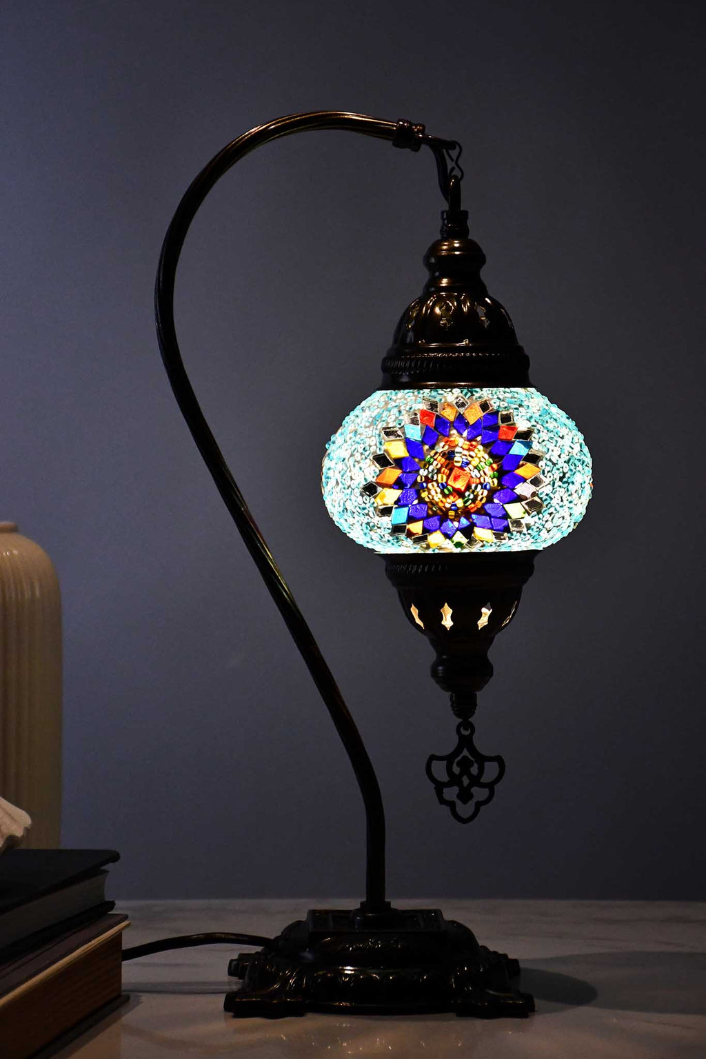 Turkish Lamp Hanging Multicoloured Blue Beads Lighting Sydney Grand Bazaar 