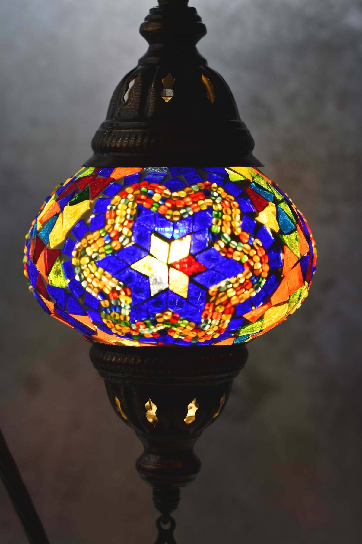 Turkish Lamp Hanging Multicoloured Blue Star Lighting Sydney Grand Bazaar 